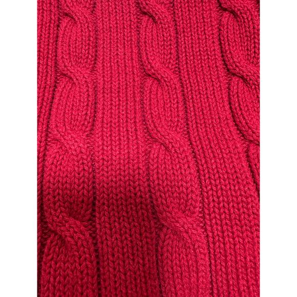 Men’s Cable Knit 1/4 Zip Red Mock Neck Long Sleeve Sweater Grandpa Core Sz XL - Picture 4 of 8